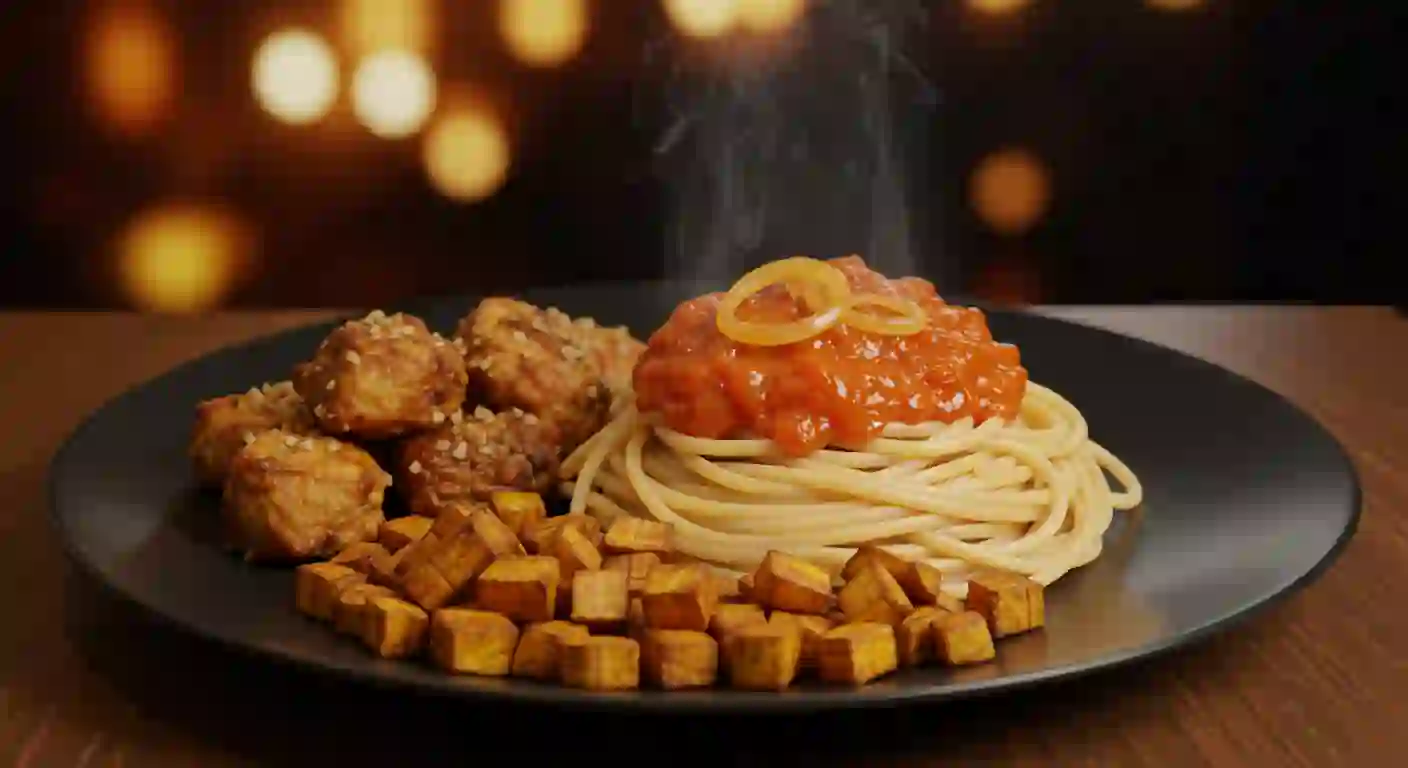 Spaghettis+Alloco+Poulet