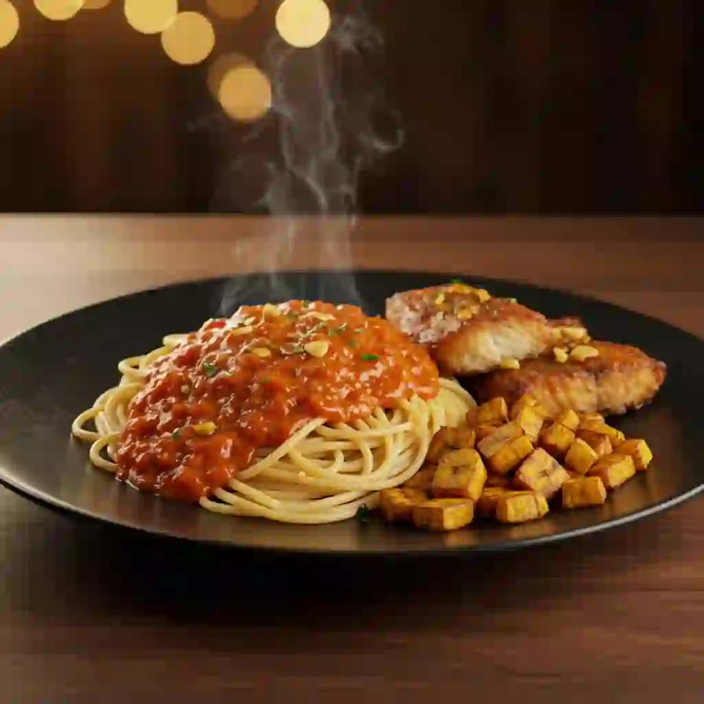 Spaghettis +Alloco +Poisson